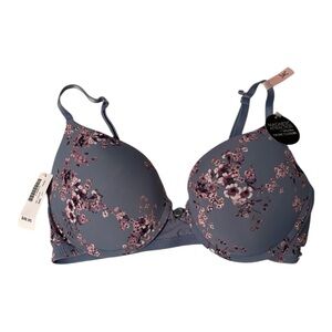 NWT La Vie En Rose Floral Front Clasp Push Up Bra